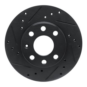 Chevrolet SPARK Brake Rotor (1) - Front Left - R1 Concepts - Drilled & Slotted - Black - `88-`20